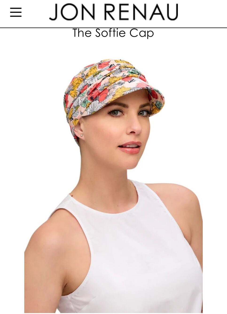 Jon Renau The Softie Cap Print Blooms Floral Bamboo Chemo Hair Loss Hat